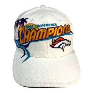 NFL Pro Line White Champions Embroidered Cap with Orange and Blue Accents OSFA